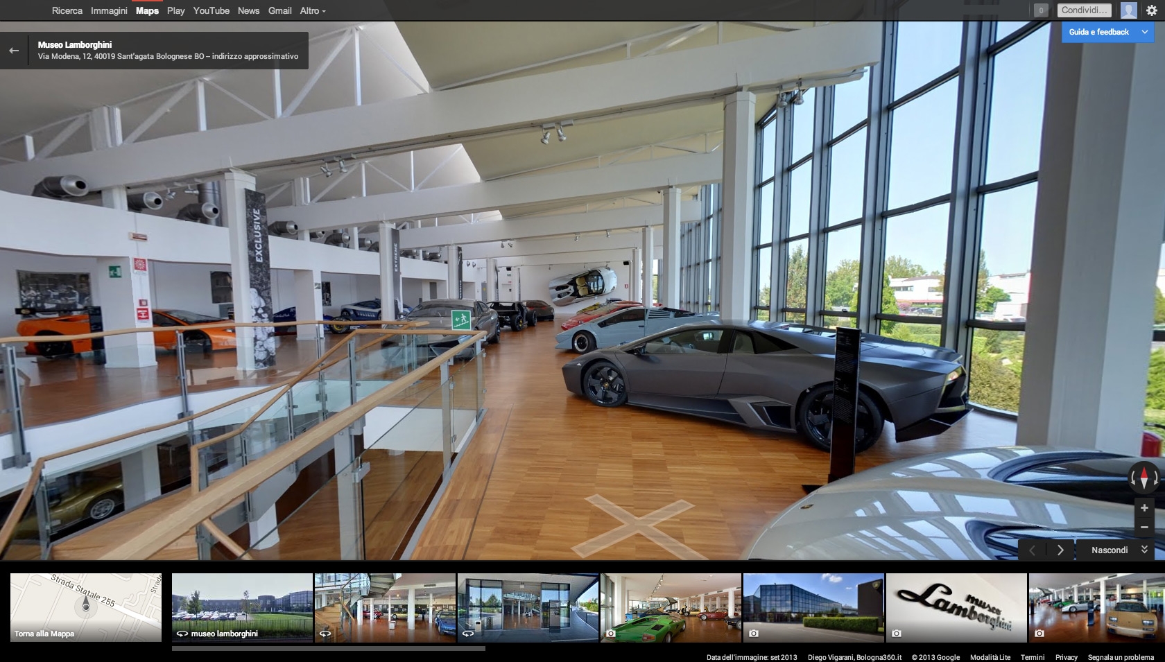 Il Museo Lamborghini visitabile grazie a Street View di Google Maps