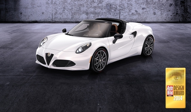 Alfa Romeo 4C Spider: si aggiudica il prestigioso titolo ‘Most Beautiful Car 2014 ’