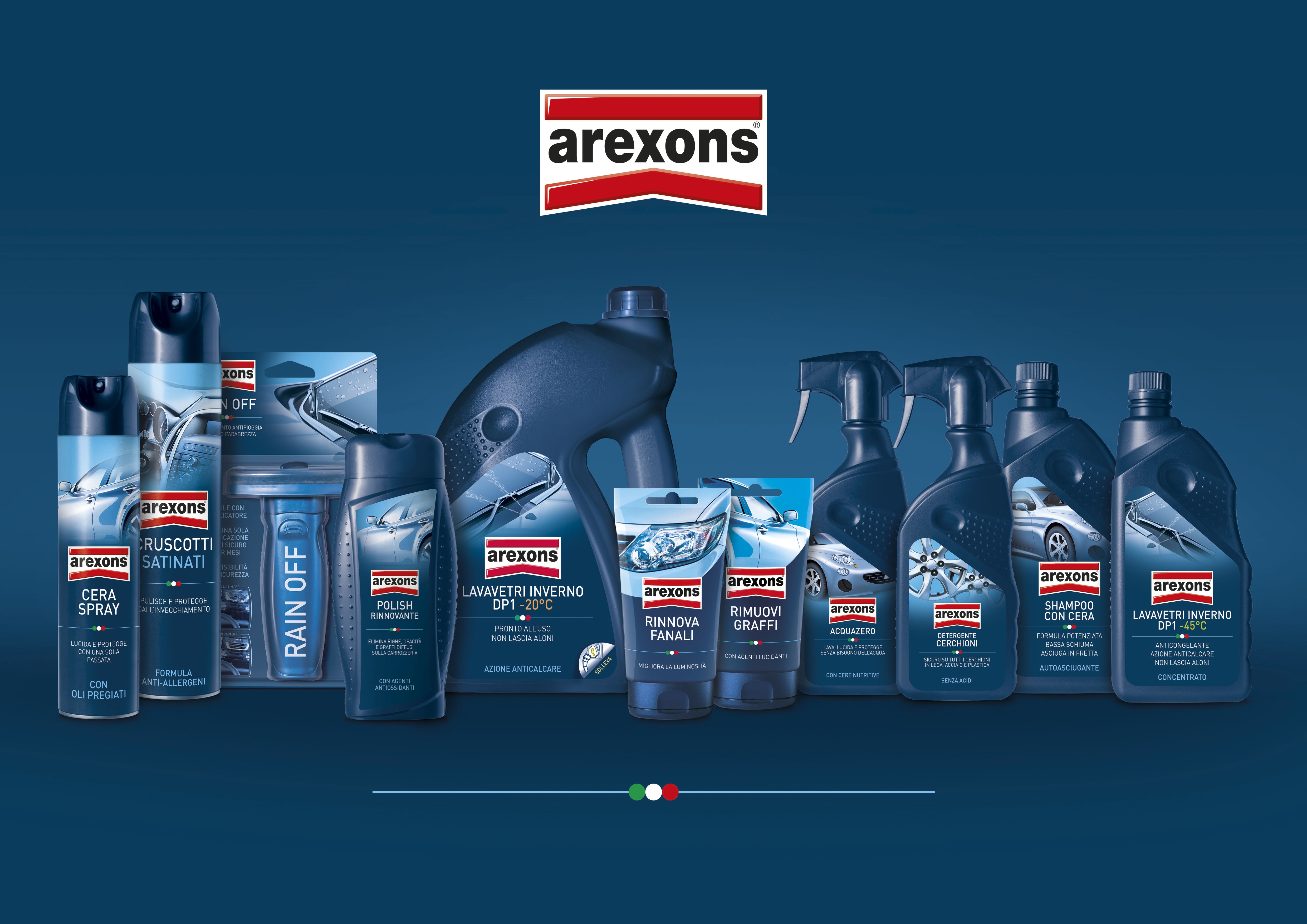 Rinnovo del packaging linea Car-Care per Arexons