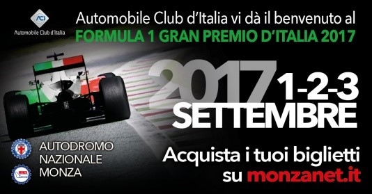 Aperta la prevendita dei biglietti per il Gran Premio d’Italia 2017