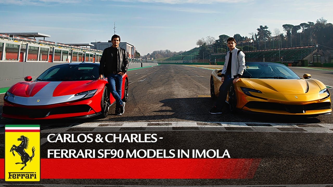 Carlos Sainz e Charles Leclerc in pista a Imola con la SF90 Stradale [VIDEO]
