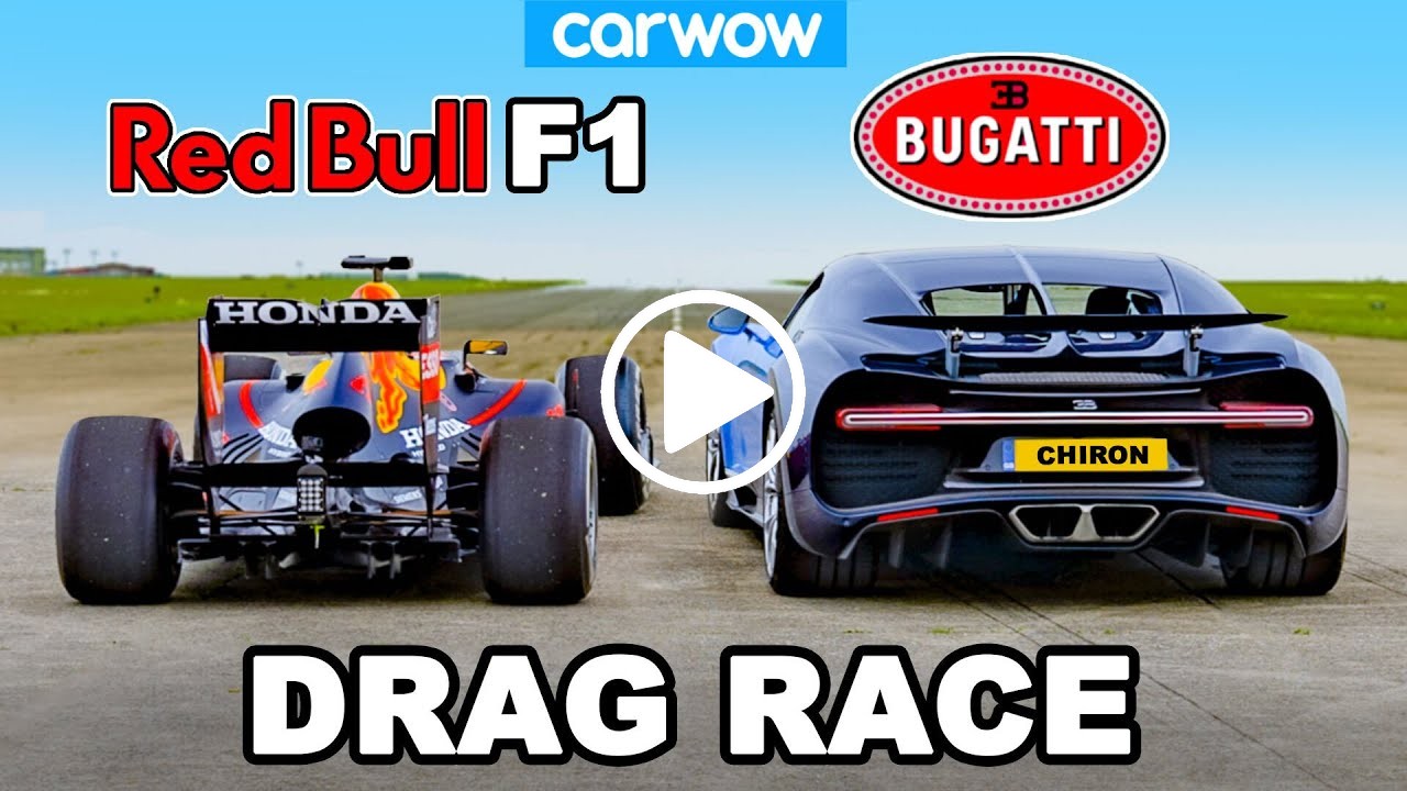 red bull f1 vs bugatti video