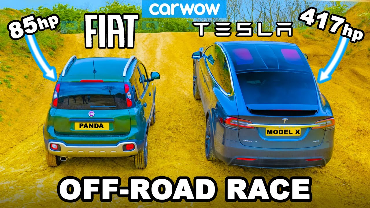 Una Fiat Panda 4×4 sfida una Tesla Model X fuoristrada: chi vince? [VIDEO]