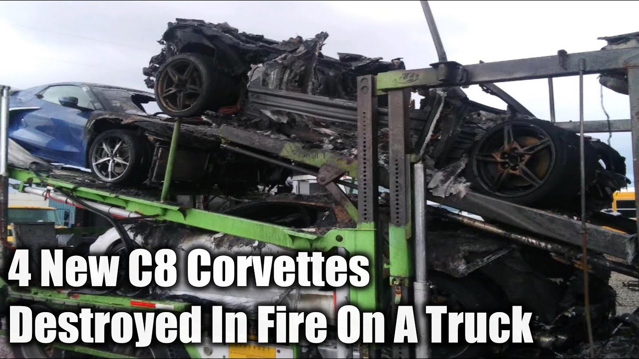Prende fuoco la bisarca e le nuove Chevrolet Corvette bruciano senza pietà [VIDEO]