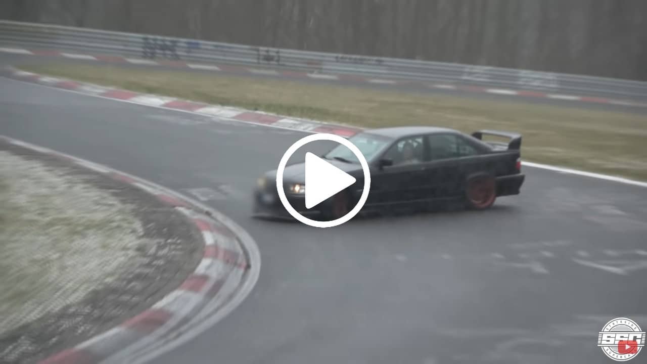 Riapre il Nurburgring, ma la neve e la pioggia rendono tutto più divertente [VIDEO]