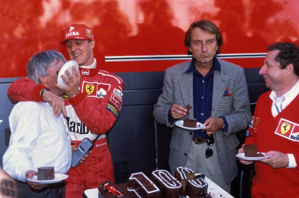 Michael Schumacher 100 gare Ferrari Bernie Ecclestone