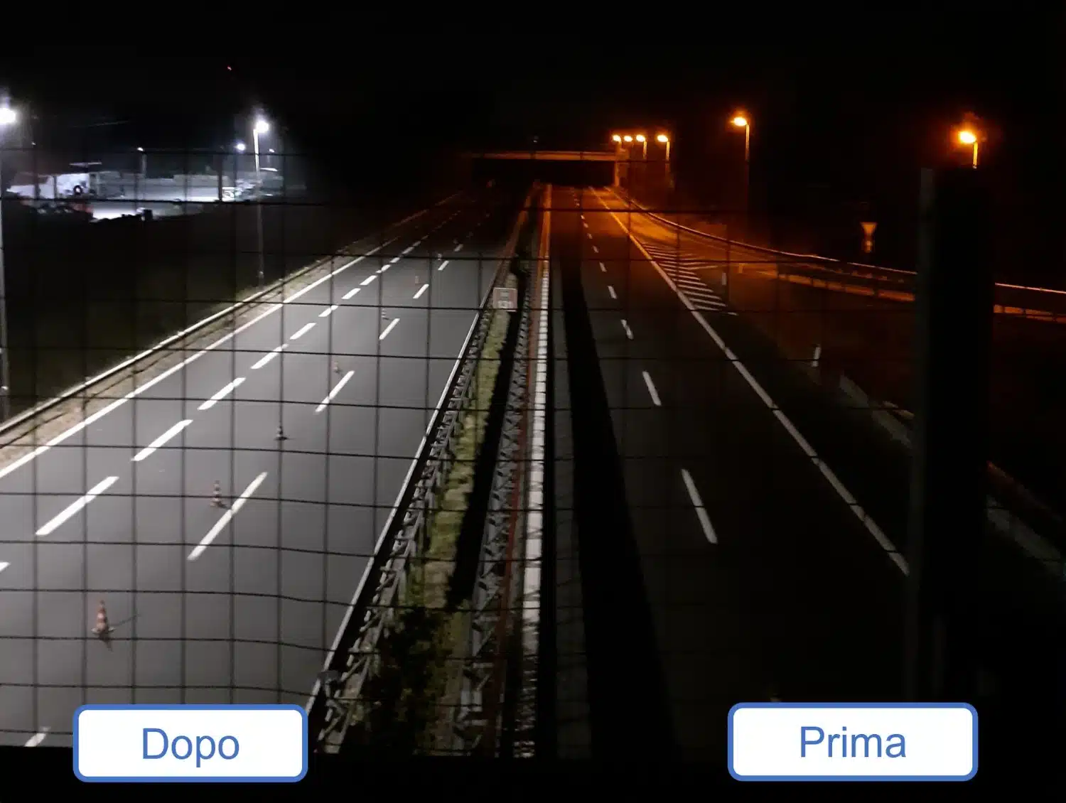 Autostrade, nuove luci a LED per illuminare le corsie e per risparmiare energia