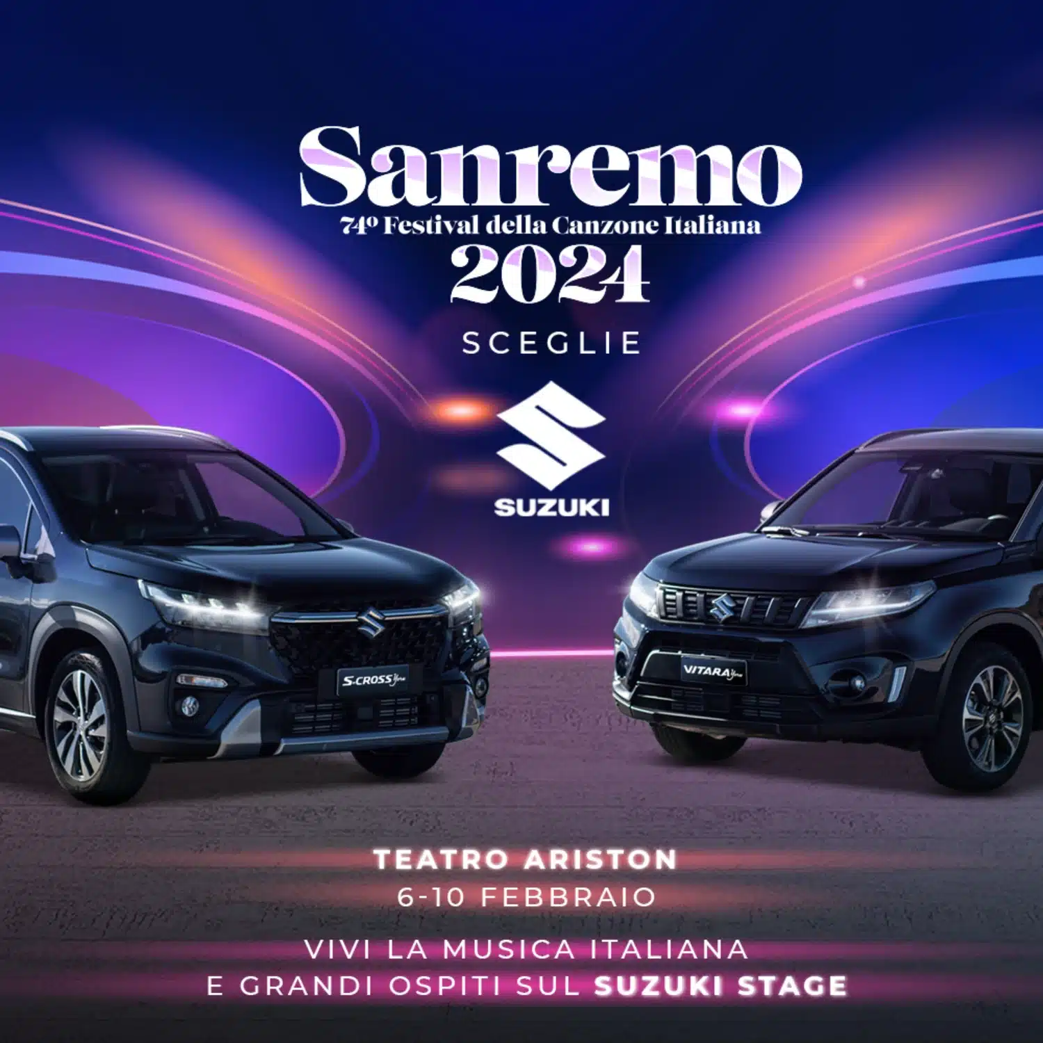 Suzuki si conferma auto ufficiale del Festival di Sanremo 2024